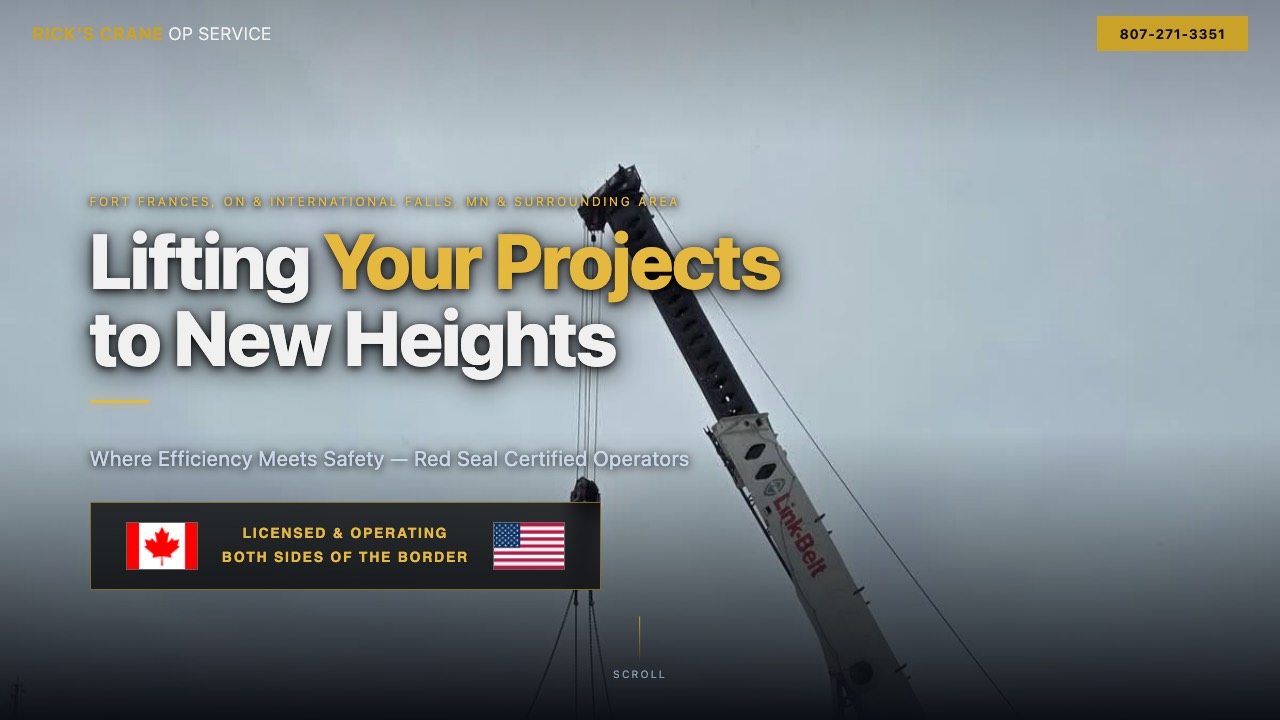 Rick's Crane Op Service website