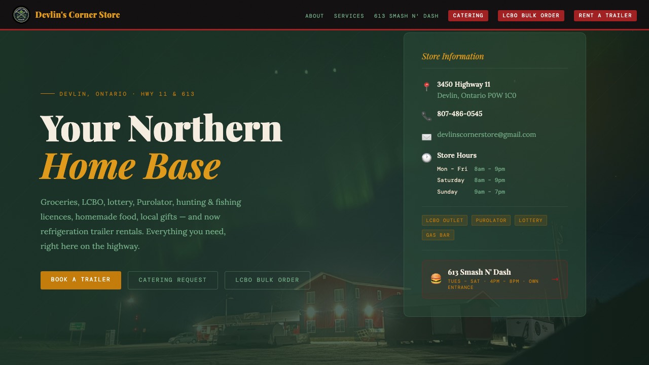 Devlin's Corner Store website