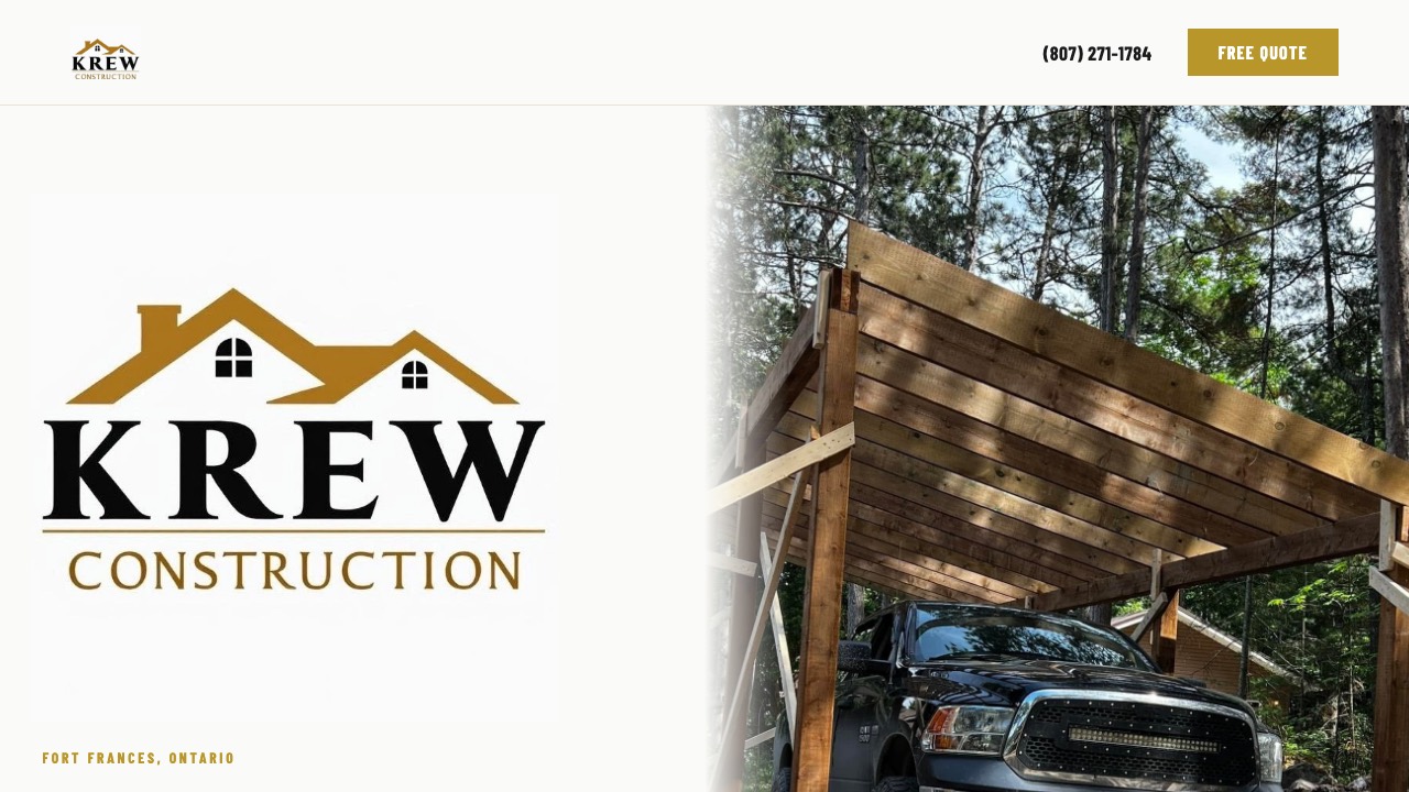 Krew Construction website